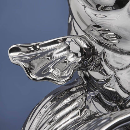 Escultura/jarrón de pez Blubb, gres plateado