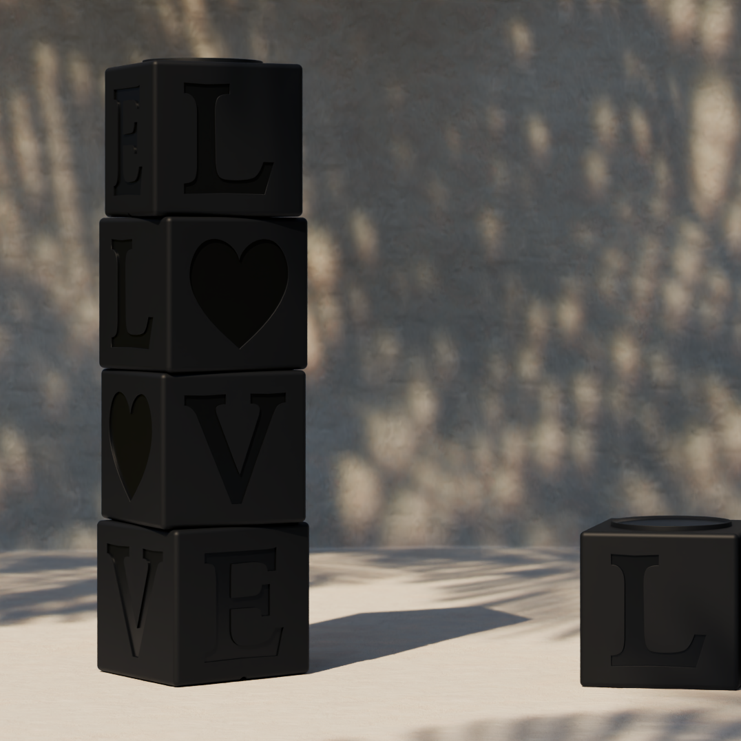 LOVE TOTEM - sedute/tavoli impilabili - set di 4 cubi
