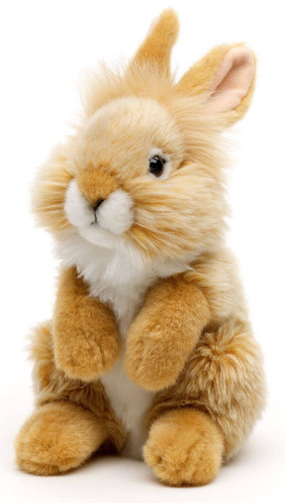 Angora rabbit, standing (beige) - cuddly toy/plush