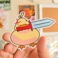 Pegatina de pato con espada