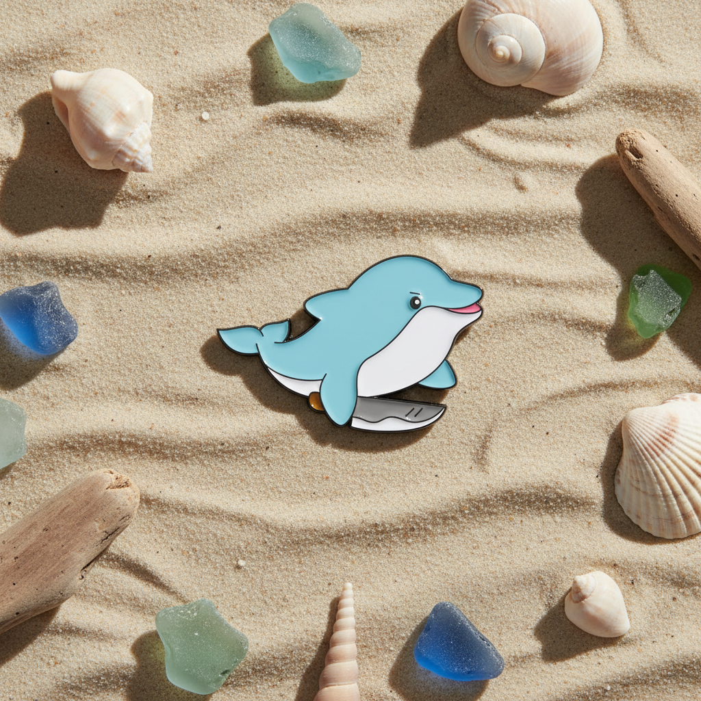 Delfín con alfiler de cuchillo