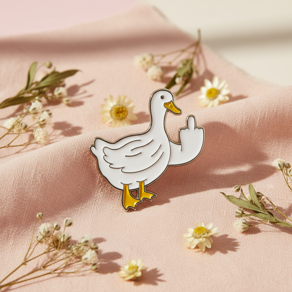 Pin de pato blanco Pato blanco apagado