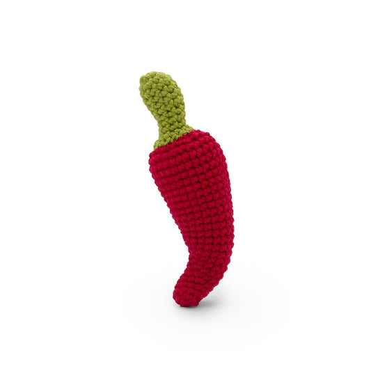Hochet Piment en crochet 100% coton