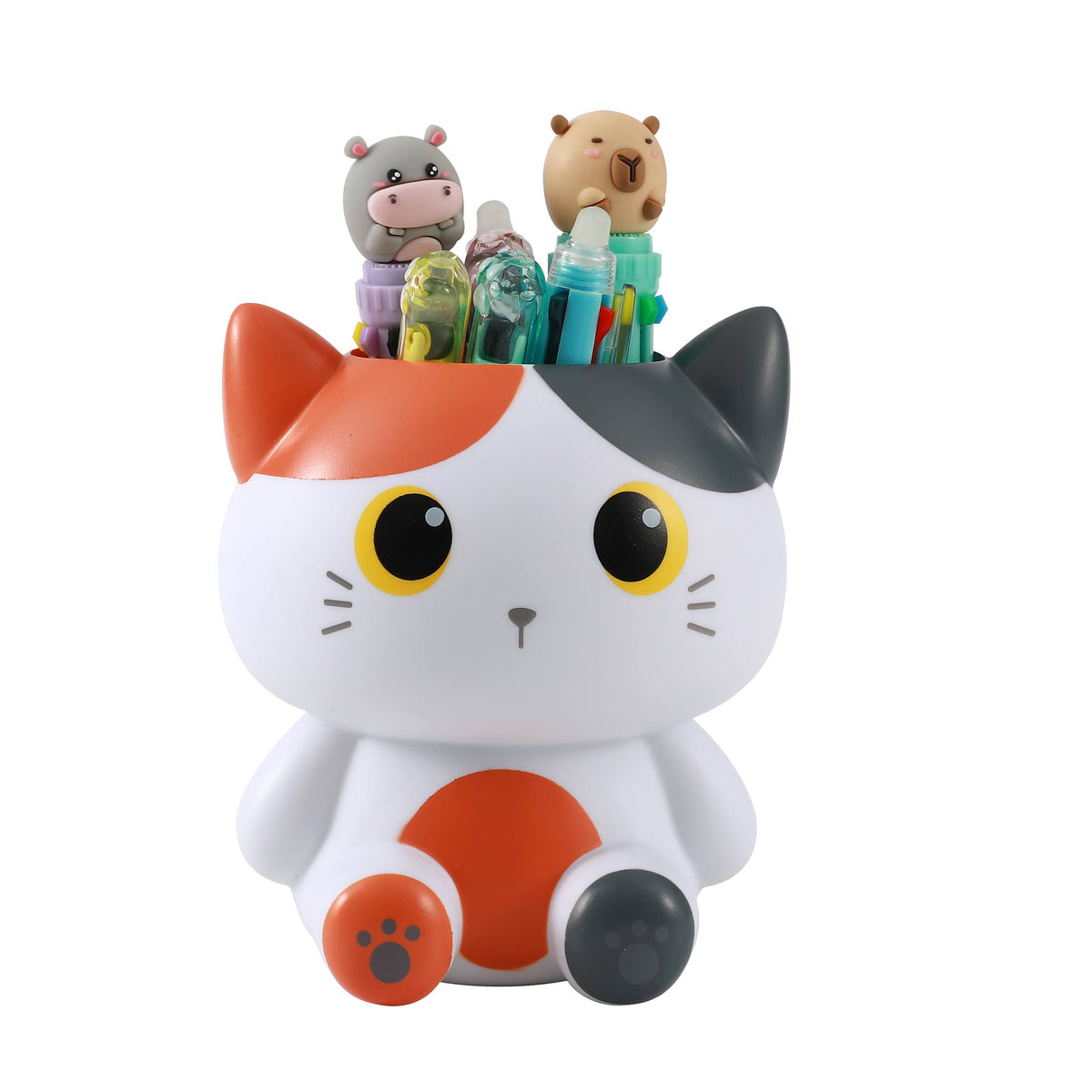 3Dオレンジ猫ペン立て