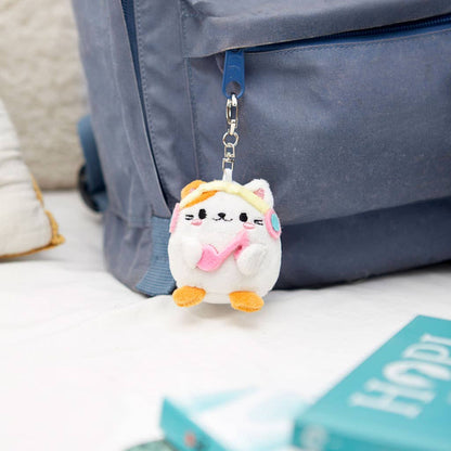 ふわふわ可愛い猫型メロディキーホルダー