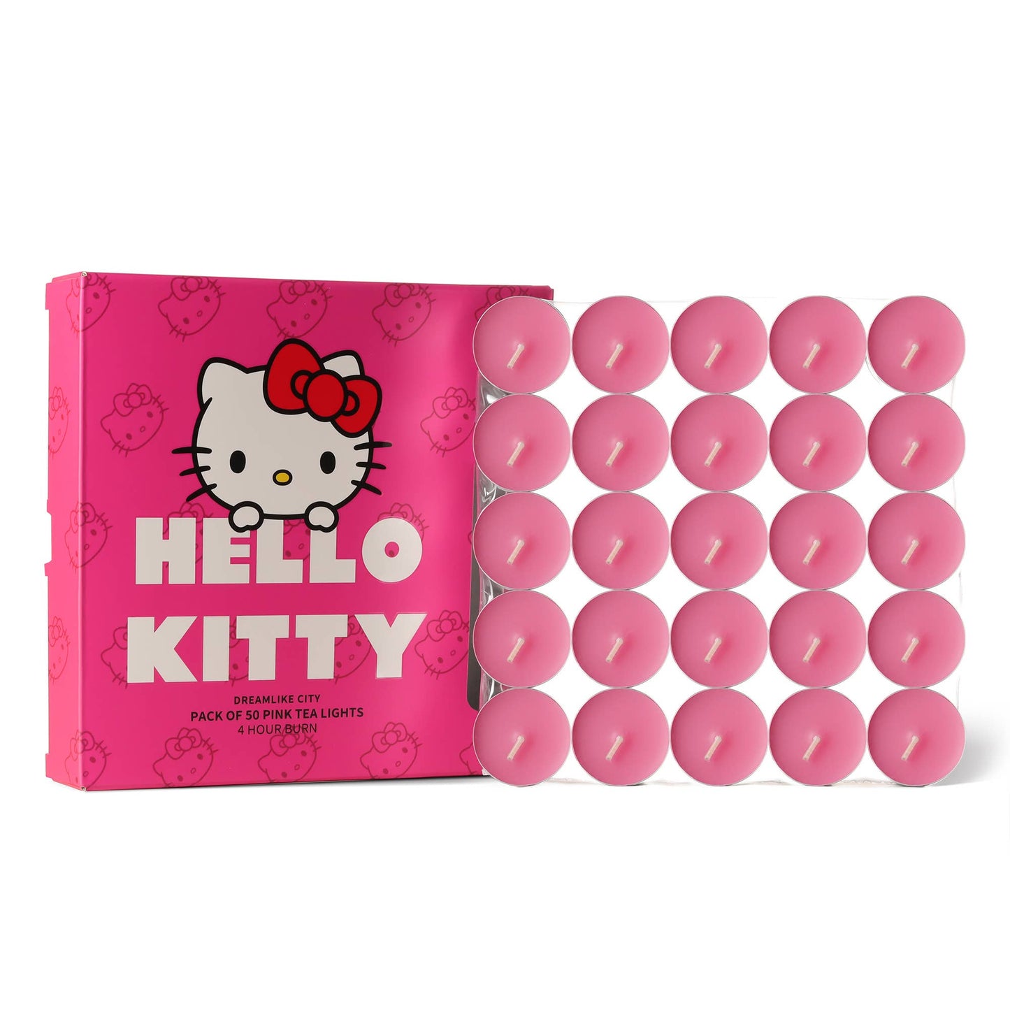 Hello Kitty pink tealight candles, pack of 50, Dream City scent