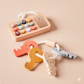 Article Enfant Ensemble de Jouets Téléphone et Clés en Bois