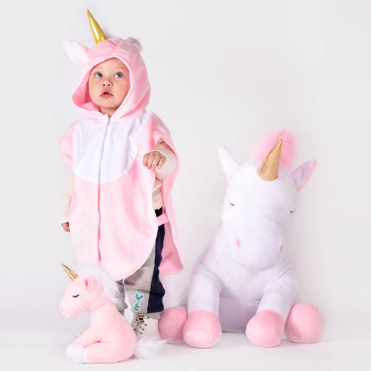 ベビー用ユニコーンケープ（ピンク）86-110cm、1-4歳
