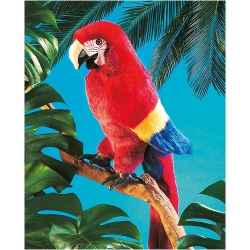 赤いコンゴウインコのハンドパペット