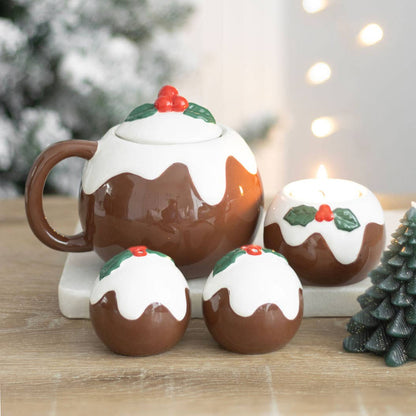 Salières et poivrières pour pudding de Noël