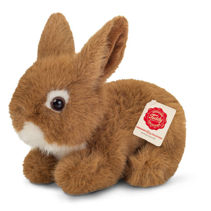 lebre castanha de peluche sentada