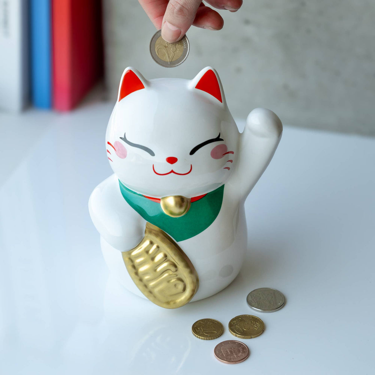 Tirelire Chat Chanceux Blanc