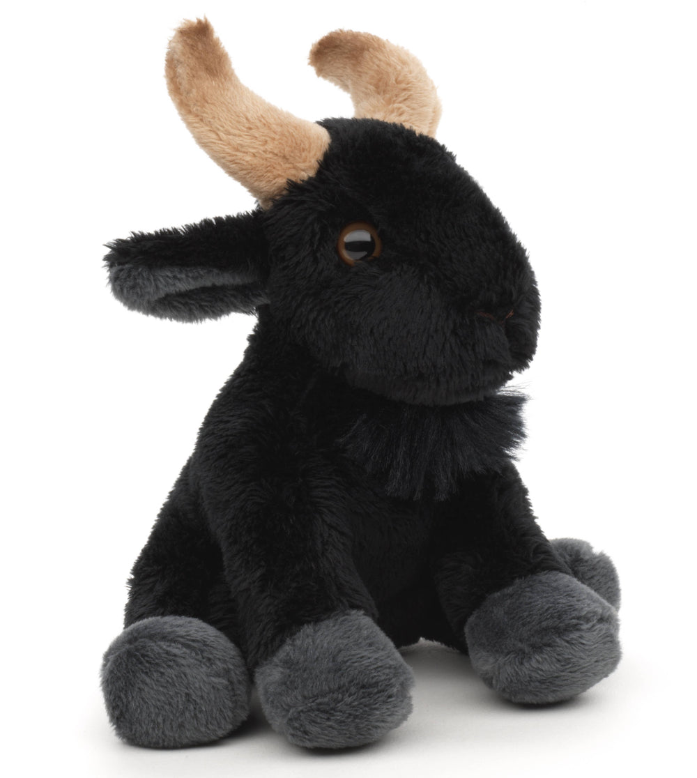 Peluche chèvre de montagne (noir) - 14 cm (longueur) - jouet en peluche