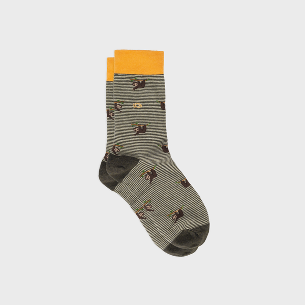 Calcetines de algodón peinado con estampado de animales - Perezoso