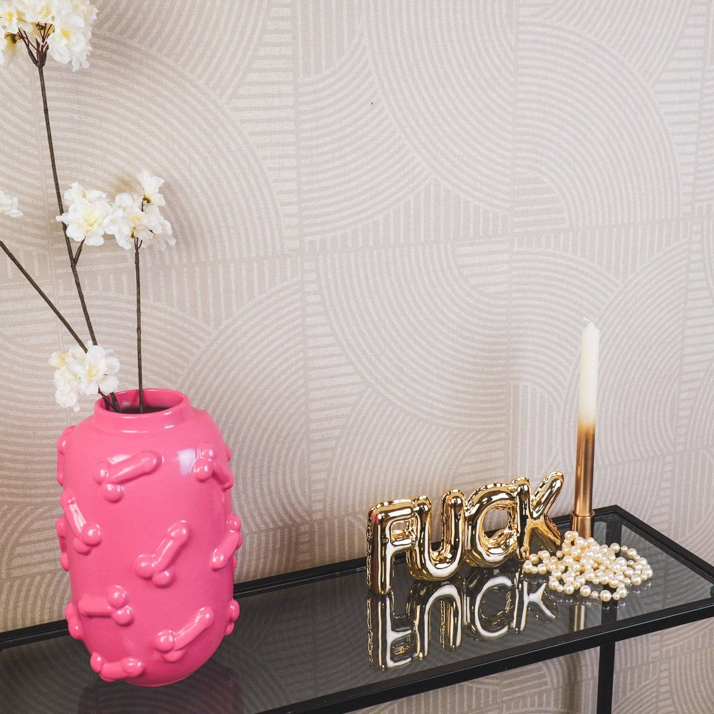 Vase - Dick - Ceramic - Pink - 17x17x27cm