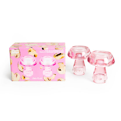 Lot de 2 Bougeoirs Champignon Roses S3 Helio Ferretti Vue 3
