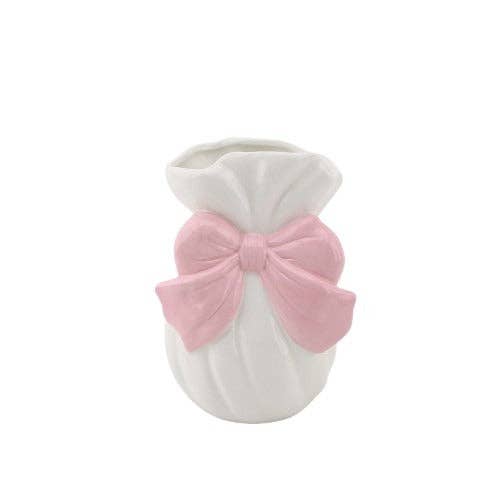 Vaas - Kom - Dolomiet - Wit/Roze - 11x10x16cm