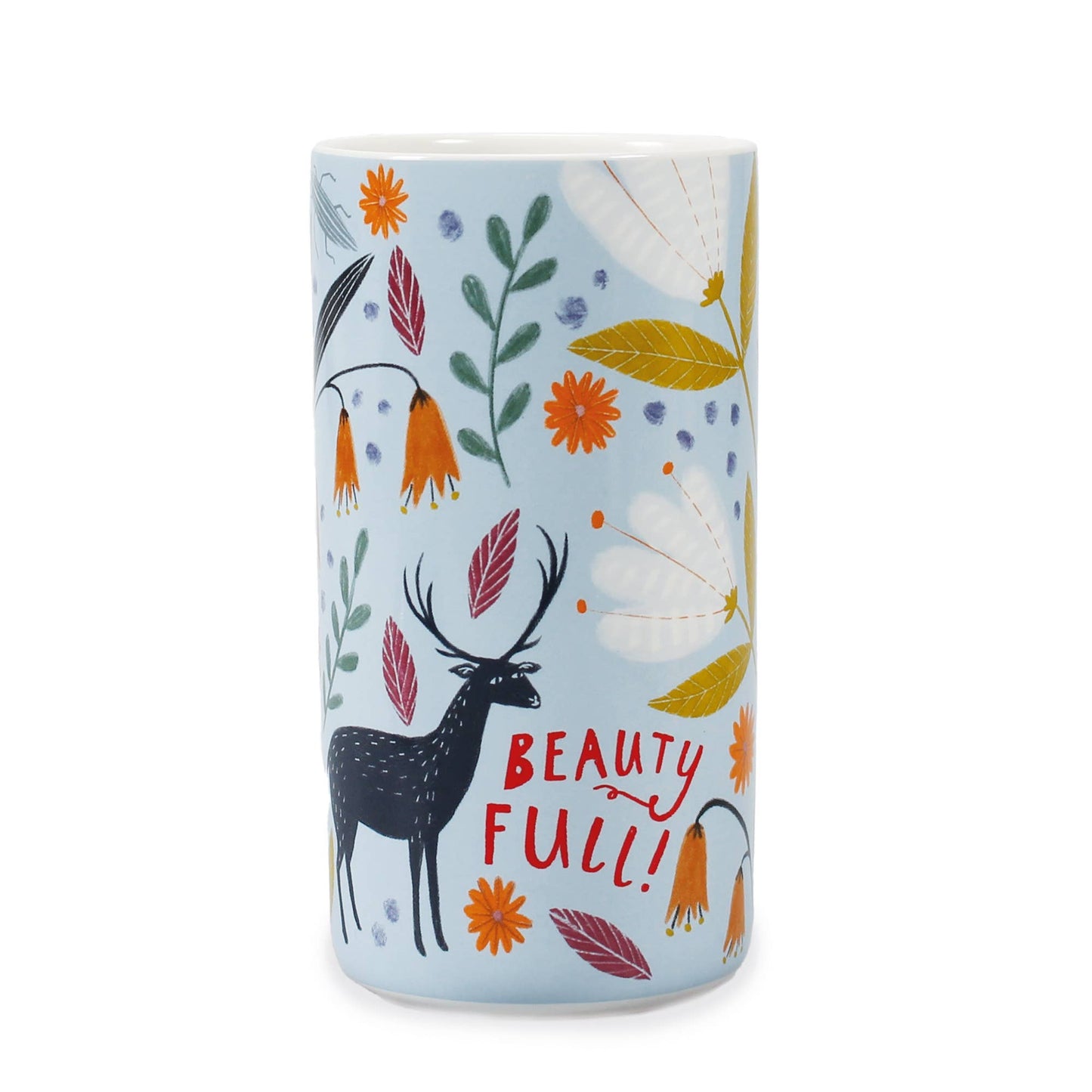 Vase en céramique à motif floral scandinave avec animaux