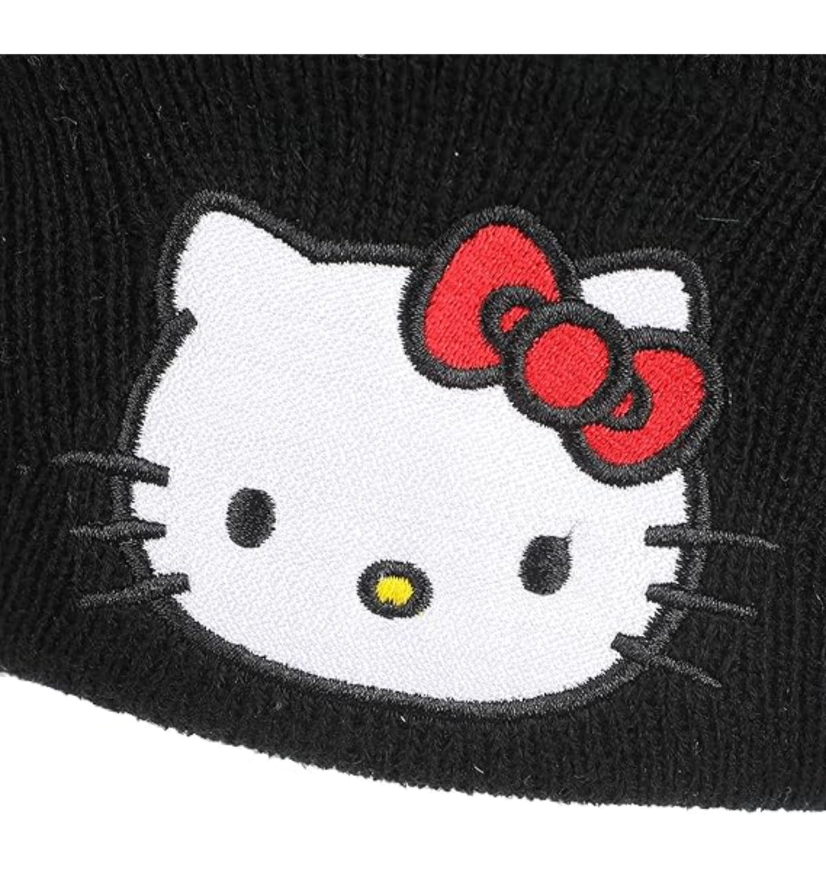 Bonnet noir Hello Kitty avec logo