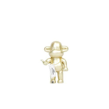 Ornament - Hanging Loose Monkey Figurine 'The Legend' - Polyresin - Gold - 11x7x19cm