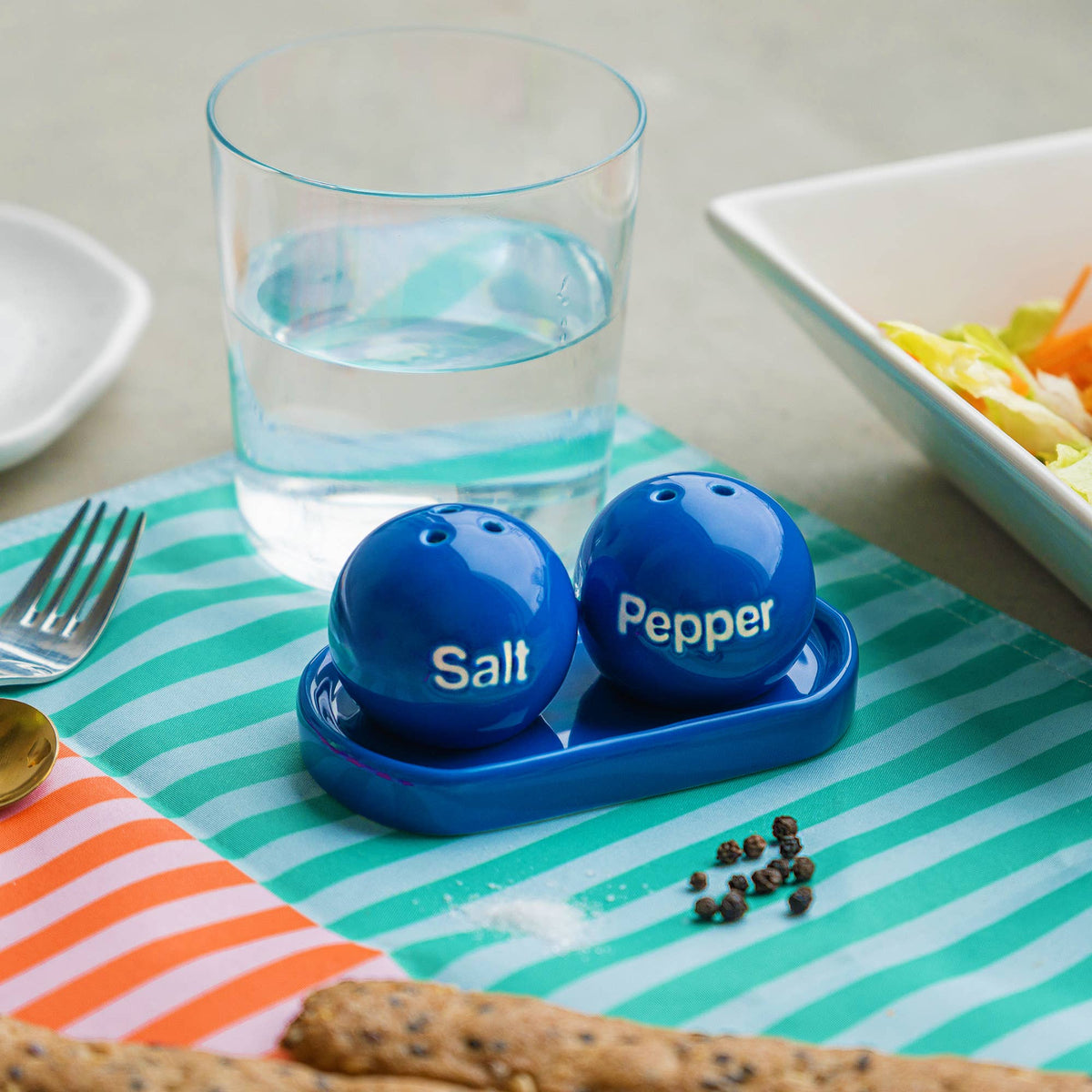 Salière et Poivrière Ping-pong Bleu