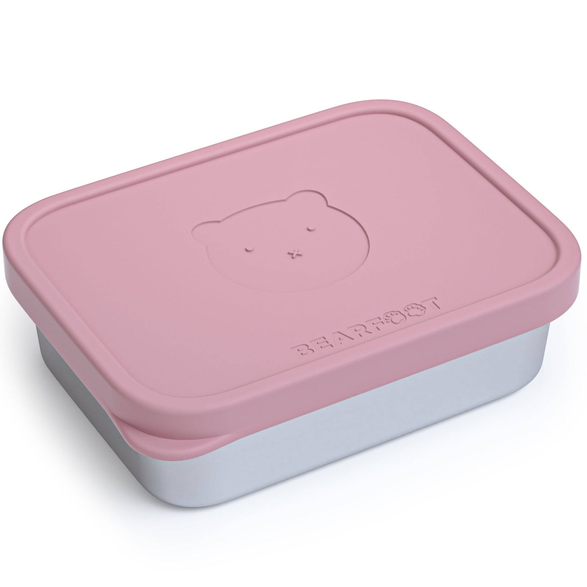 Brotdose Kinder Edelstahl mit Silikoneinsatz - Rosa