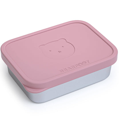 Brotdose Kinder Edelstahl mit Silikoneinsatz - Rosa