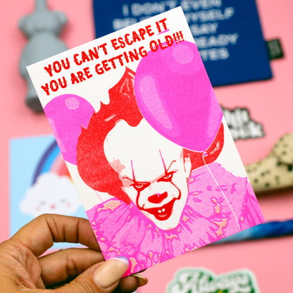 Pennywise Postcard You Can't Escape IT Risoprint