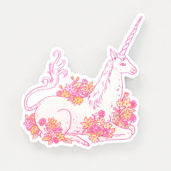 Pegatina de flor de unicornio