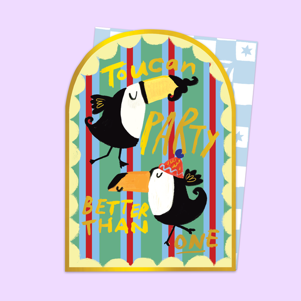 Tarjeta de arco de fiesta de tucán