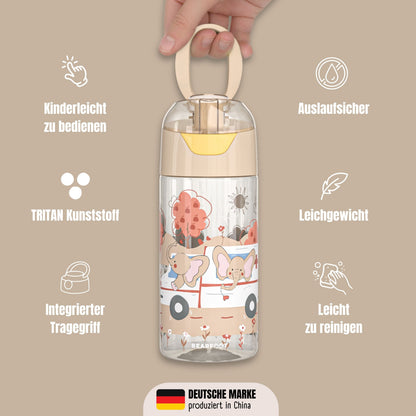 Kids' Water Bottle, Lightweight Water Bottle - Elephants