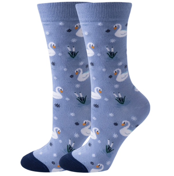 Calcetines de cisne blanco