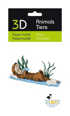 3Dペーパーモデル - カワウソ