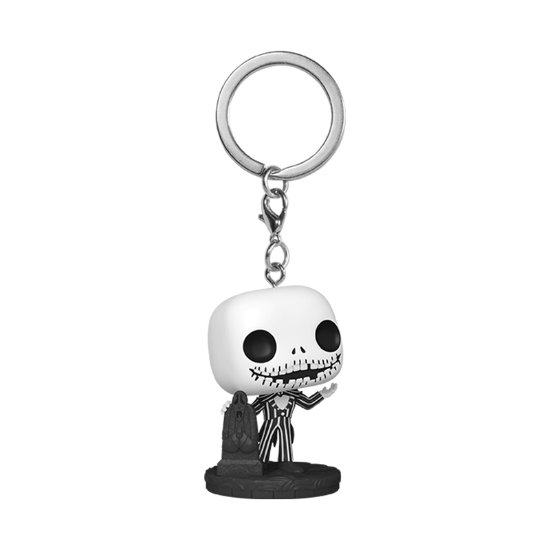 pop keychain jack skellington in graveyard