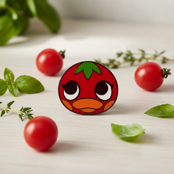アヒルとトマトのピン