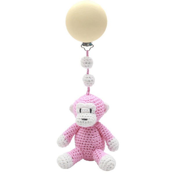 Accroche Poussette Singe - Rose