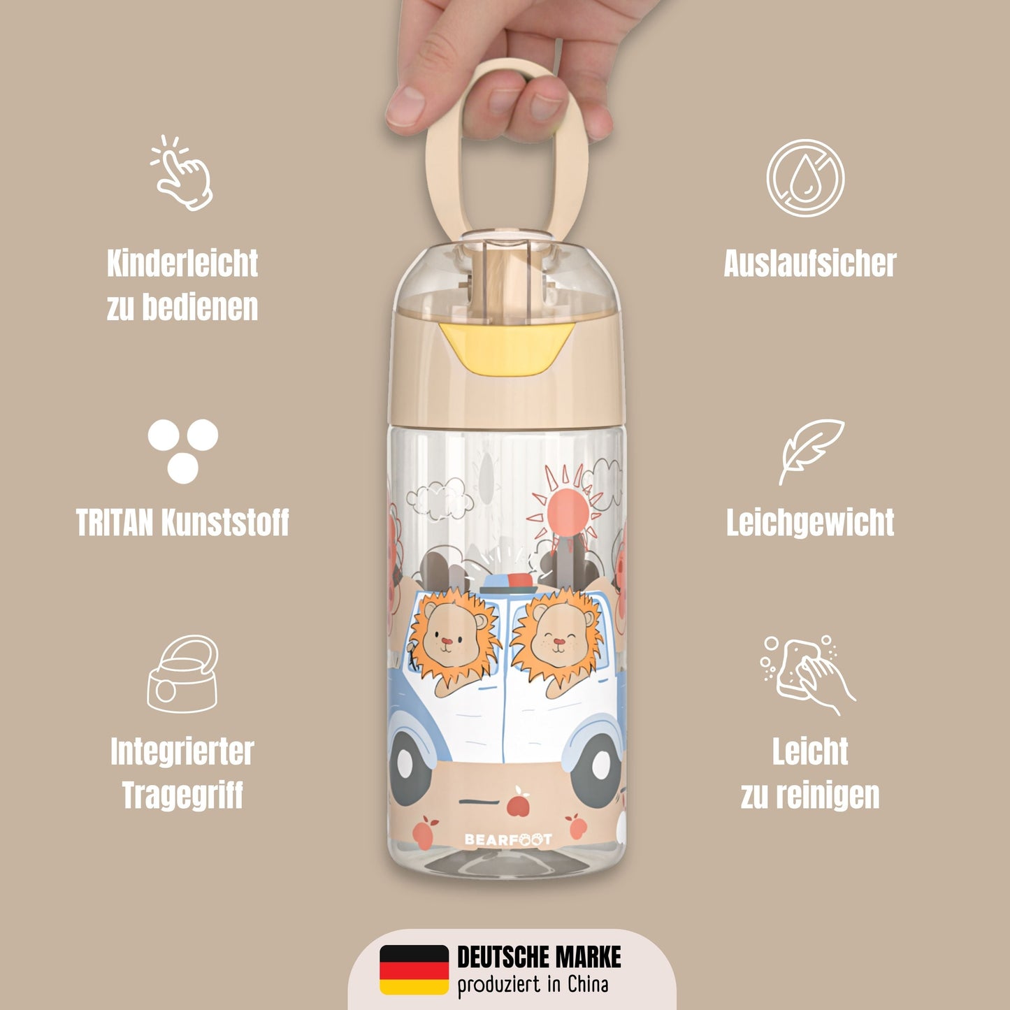 Kids' water bottle, lightweight water bottle - Police Lions