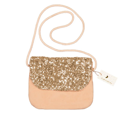 Handbag - Velvet &amp; Gold Sequins