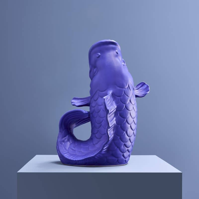 Sculpture/Vase Blubb, Grès bleu mat, 35 x 30 x 44 cm