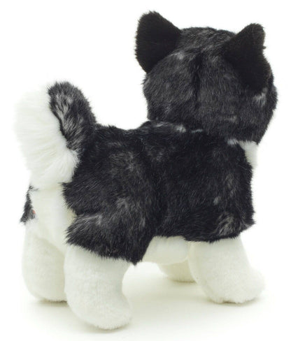Standing Black Husky Puppy Plush Toy