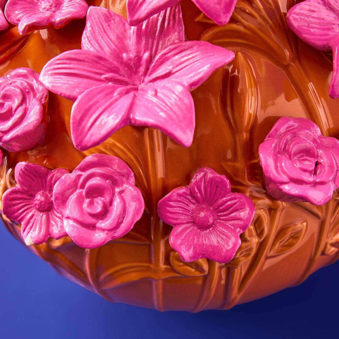 Vase Verano, Grès Orange/Rose, 34 x 29,5 cm