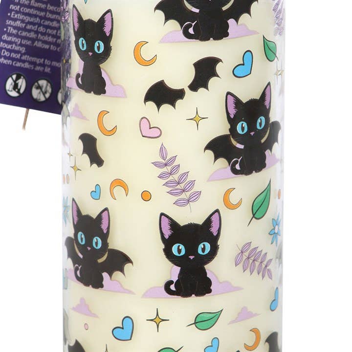 Bougie Tube Lavande Imprimé Chats – Cute & Creepy