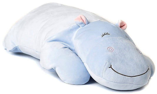 Almofada - hipopótamo azul claro - ultramacia - brinquedo de peluche