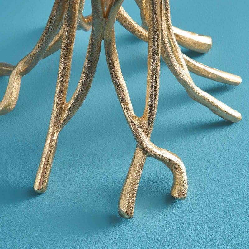 Chandelier Roots, aluminium doré, 25 x 22 x 63,5 cm