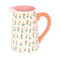 Pichet en Céramique à Motif de Tulipes pour le Printemps et la Fête des Mères