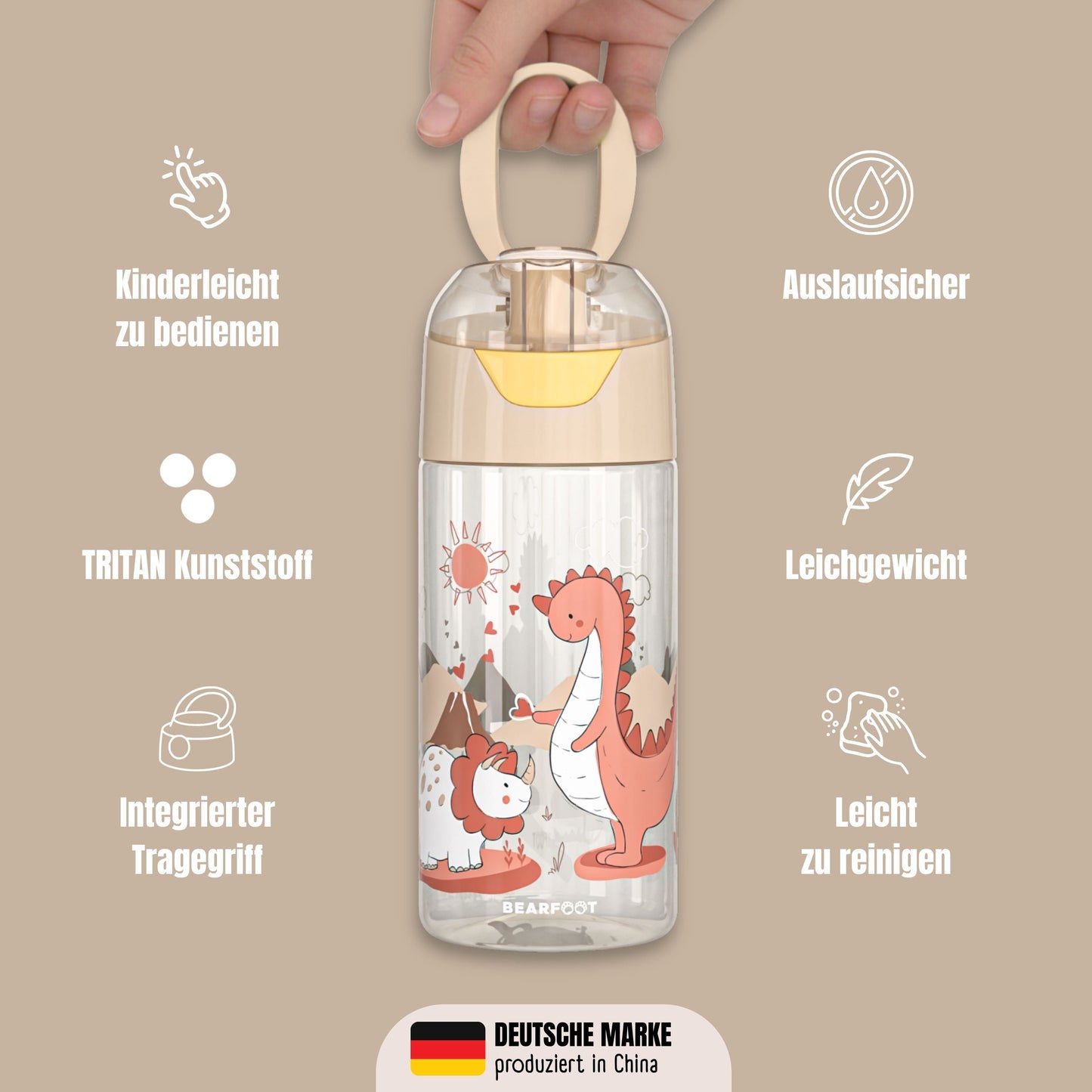 Kids' Drinking Bottle, Lightweight Water Bottle - Dinosaurs