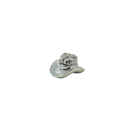 Bougeoir - Chapeau de Cowboy - Céramique - Argent - 13,5x11x7 cm