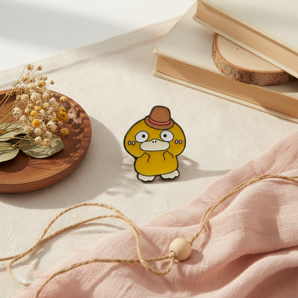 Gelbe Enten-Anstecknadel „OMG“