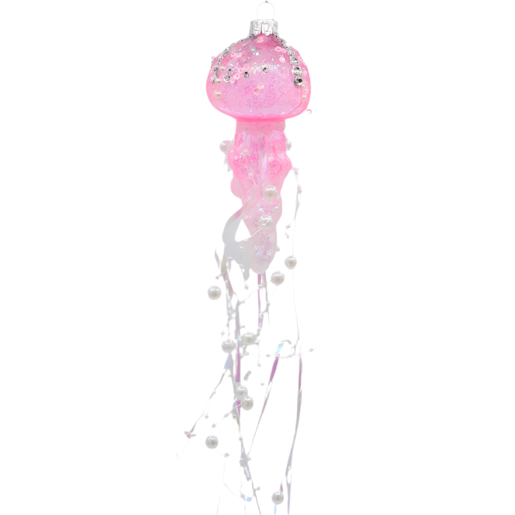 ピンクのクラゲのクリスマスオーナメント