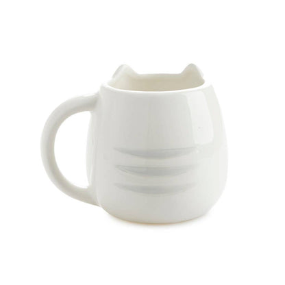 Mug, kitty design, white, 400 ml, with handle, ceramic